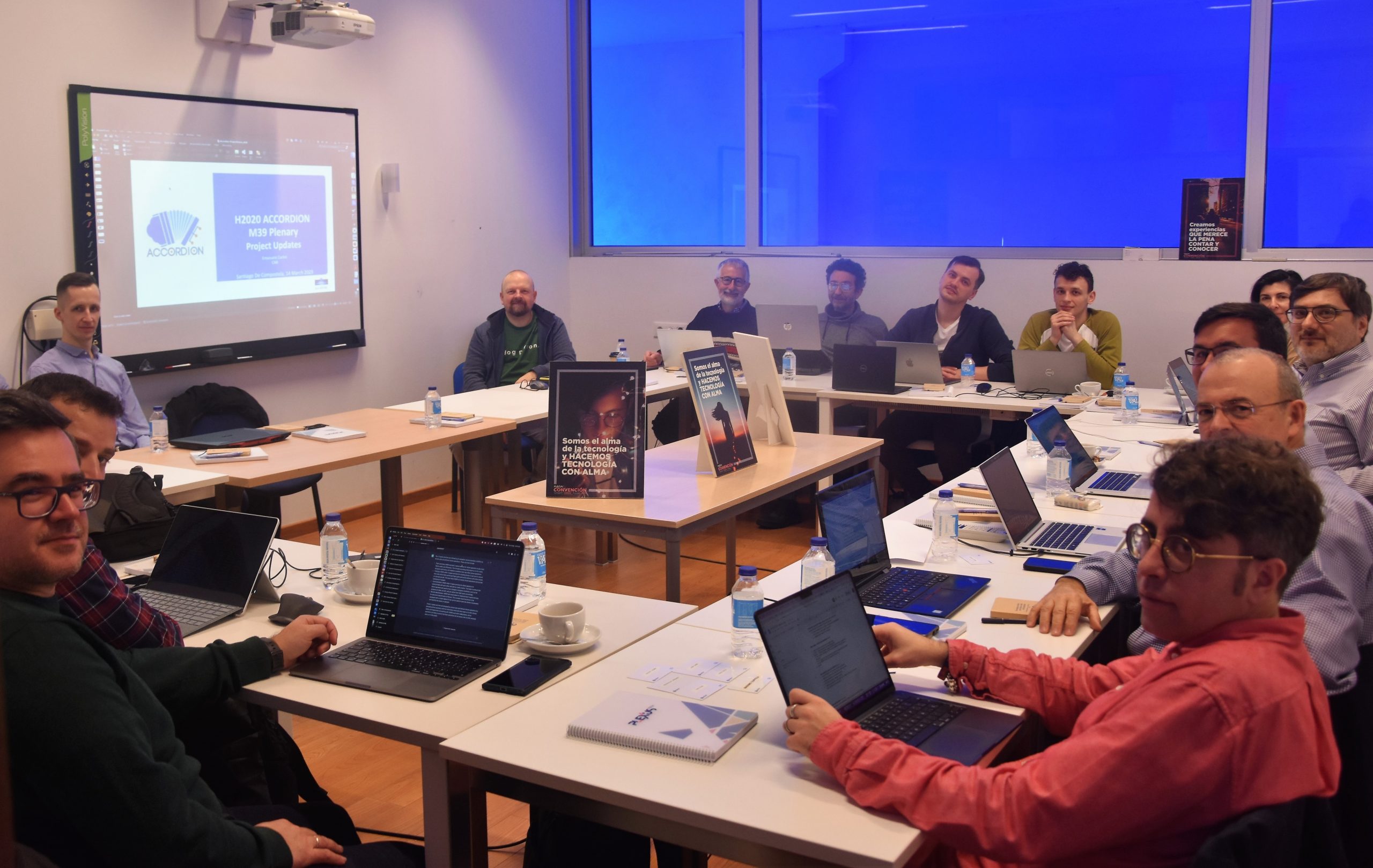 Equipo de investigadores del proyecto europeo Accordion durante una de las sesiones de trabajo en Santiago de Compostela.