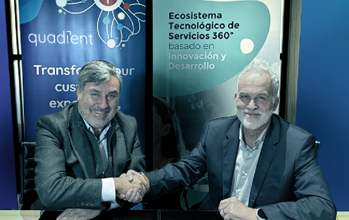 Firma del acuerdo de partnership con Antonio Agrasar, Fundador y CEO de Plexus Tech; y Mike Davies, nuestro compromiso”, afirmó Mike Davies, VP de Ventas y Operaciones, CXM ROE en Quadient.
