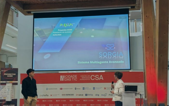 Nuestro dirección de Innovación, Yago González, y nuestro ingeniero de IA, Javier Romay, presentaron la plataforma SORGIA, para la toma de decisiones complejas con inteligencia artificial.
