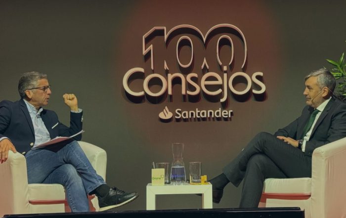 Antonio Agrasar, fundador y CEO de Plexus Tech, durante su ponencia en 100 Consejos Santander pudo compartir su experiencia personal dirigiendo nuestra compañía.