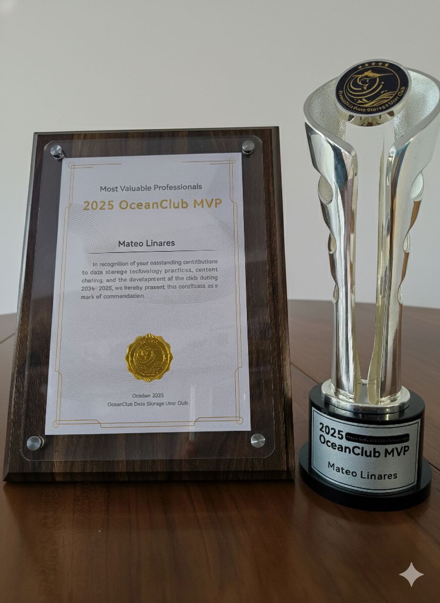 Galardón recibido por Mateo Linares.